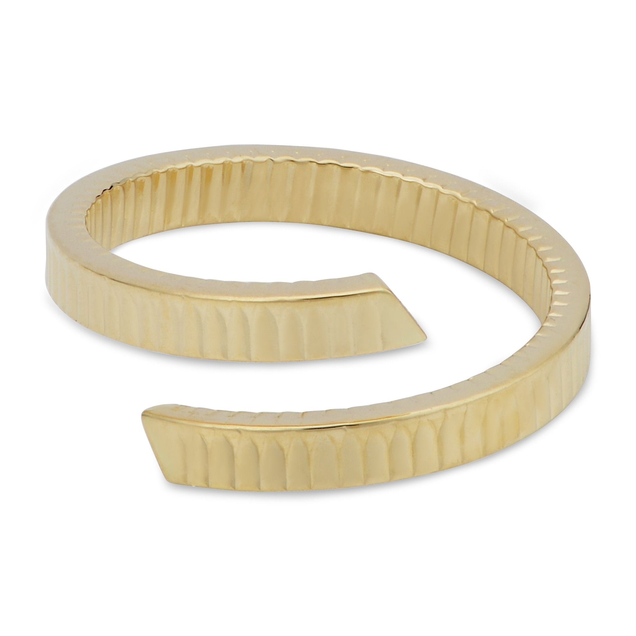 14k Yellow Gold Diamond Cut Bypass Ring - JewelryAffairs