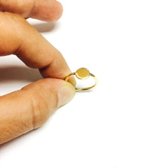 14k Yellow Gold Disc Personalized Ring