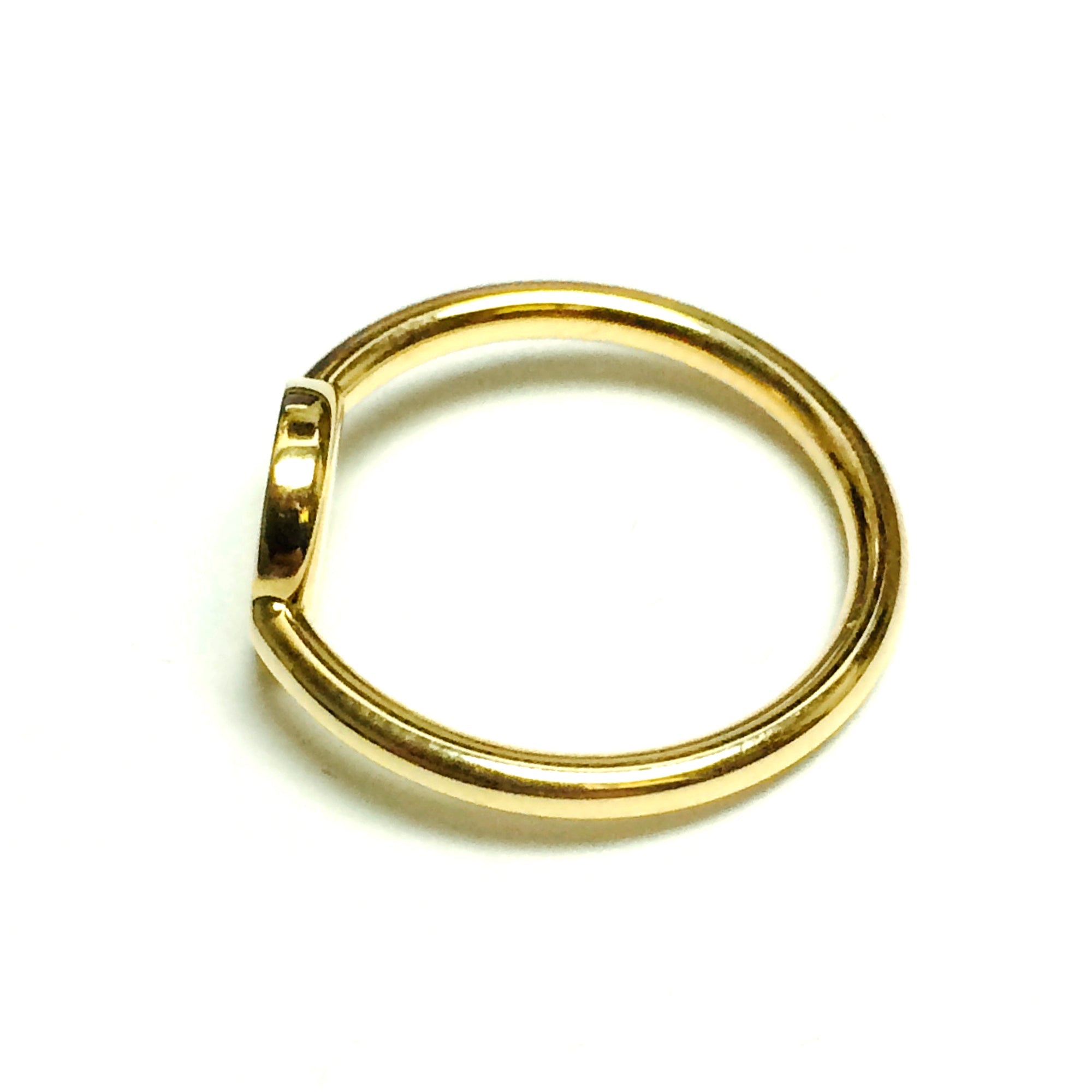 14k Yellow Gold Disc Personalized Ring
