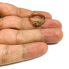 14k Yellow Gold Double Band Love Knot Ring