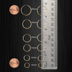 14K Yellow Gold Endless Round Hoop Earrings