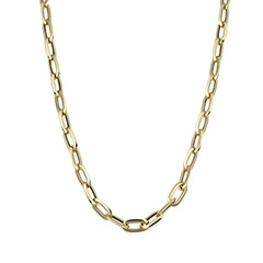 14k Yellow Gold Fancy Oval Link Necklace 20" - JewelryAffairs