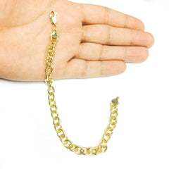 14K Yellow Gold Filled Rolo Chain Bracelet, 7.6mm, 8.5" - JewelryAffairs