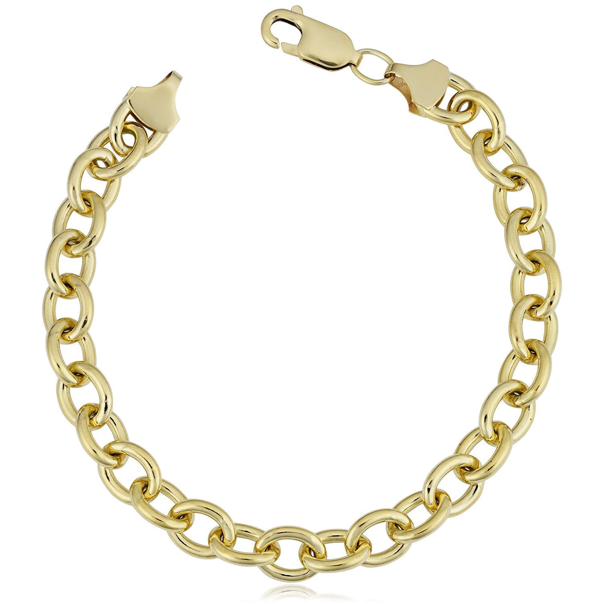 14K Yellow Gold Filled Rolo Chain Bracelet, 7.6mm, 8.5" - JewelryAffairs