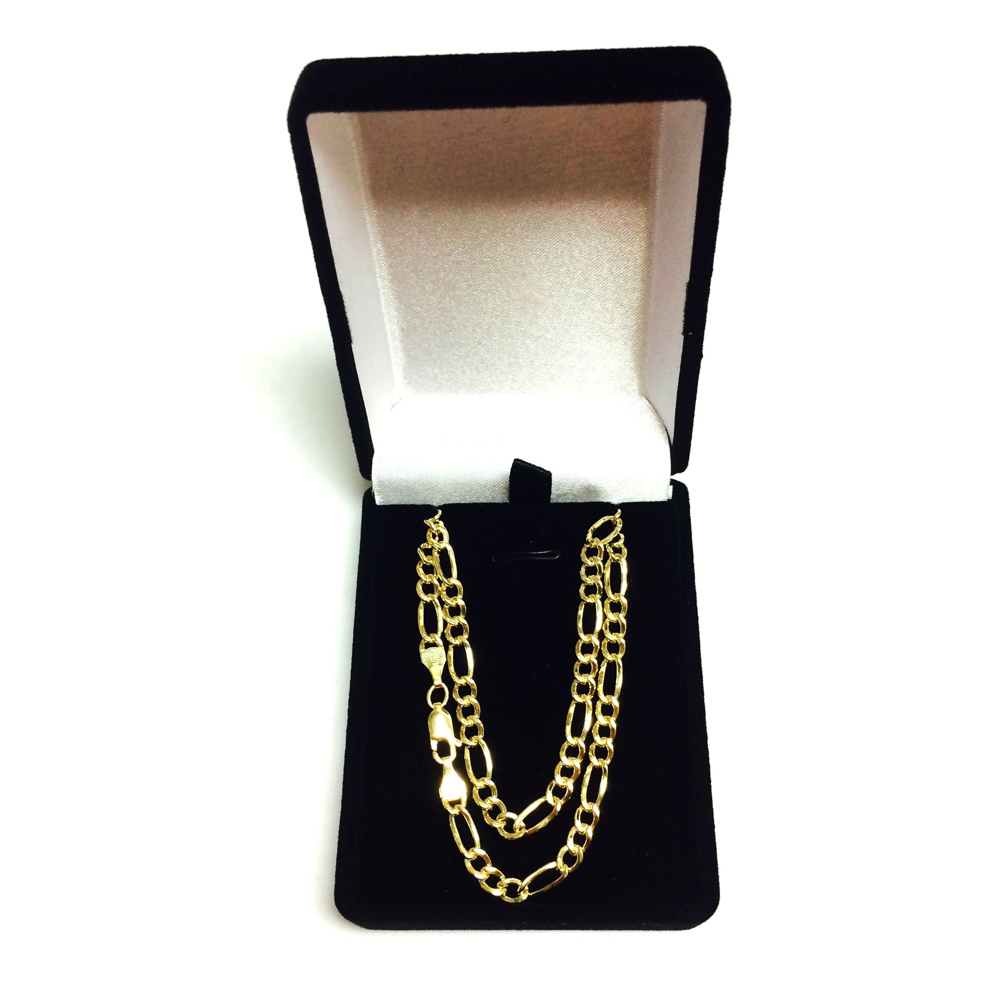 14K Yellow Gold Filled Solid Figaro Chain Necklace, 4.0 mm Wide - JewelryAffairs