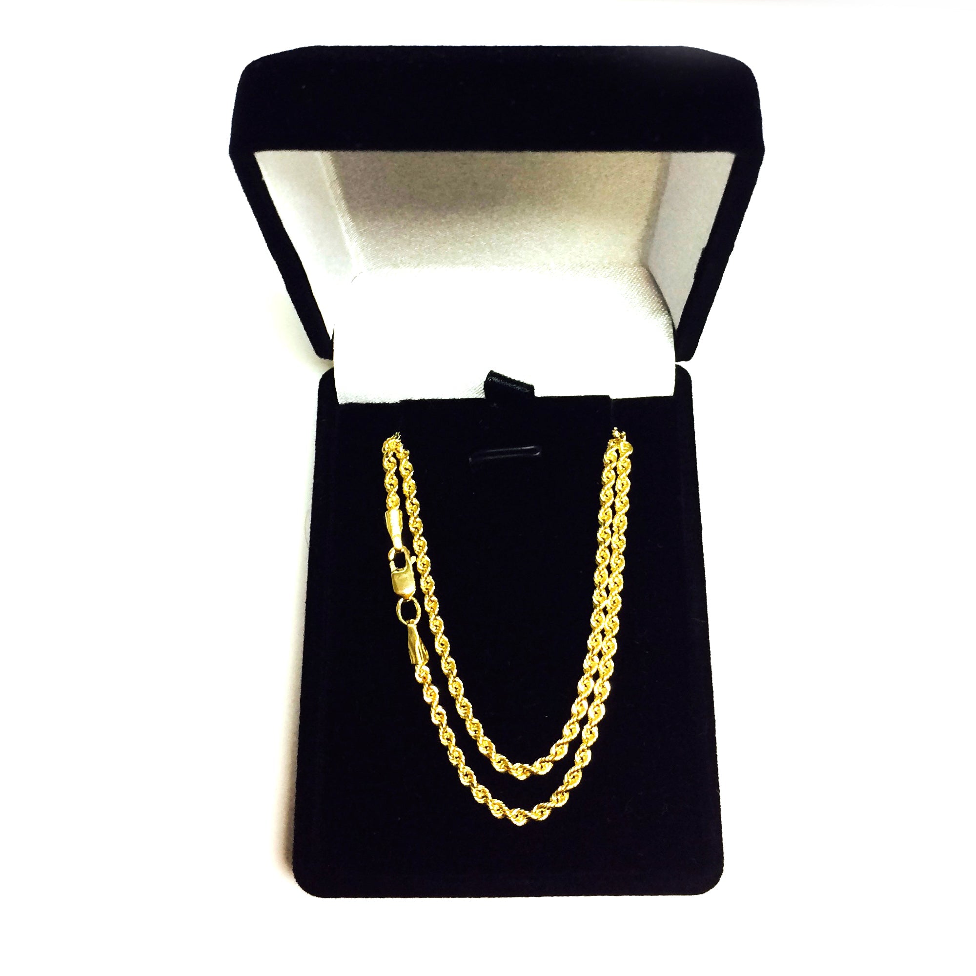 14K Yellow Gold Filled Solid Rope Chain Necklace, 2.1mm Wide