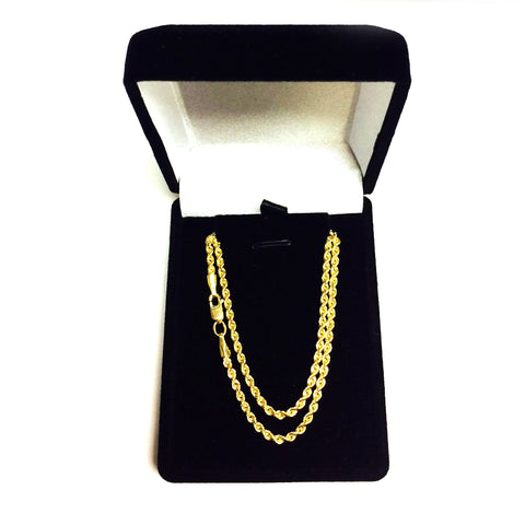 14K Yellow Gold Filled Solid Rope Chain Necklace, 2.1mm Wide