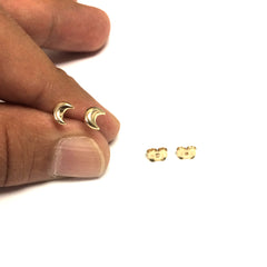 14k Yellow Gold Half Moon Stud Earrings