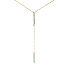 14K Yellow Gold Hanging Bar Pendant Necklace, 16" To 18" Adjustable