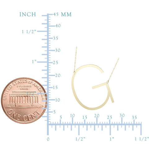 14k Yellow Gold Initial Letter Pendant Necklace, 18"