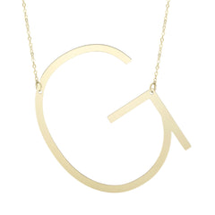 14k Yellow Gold Initial Letter Pendant Necklace, 18"