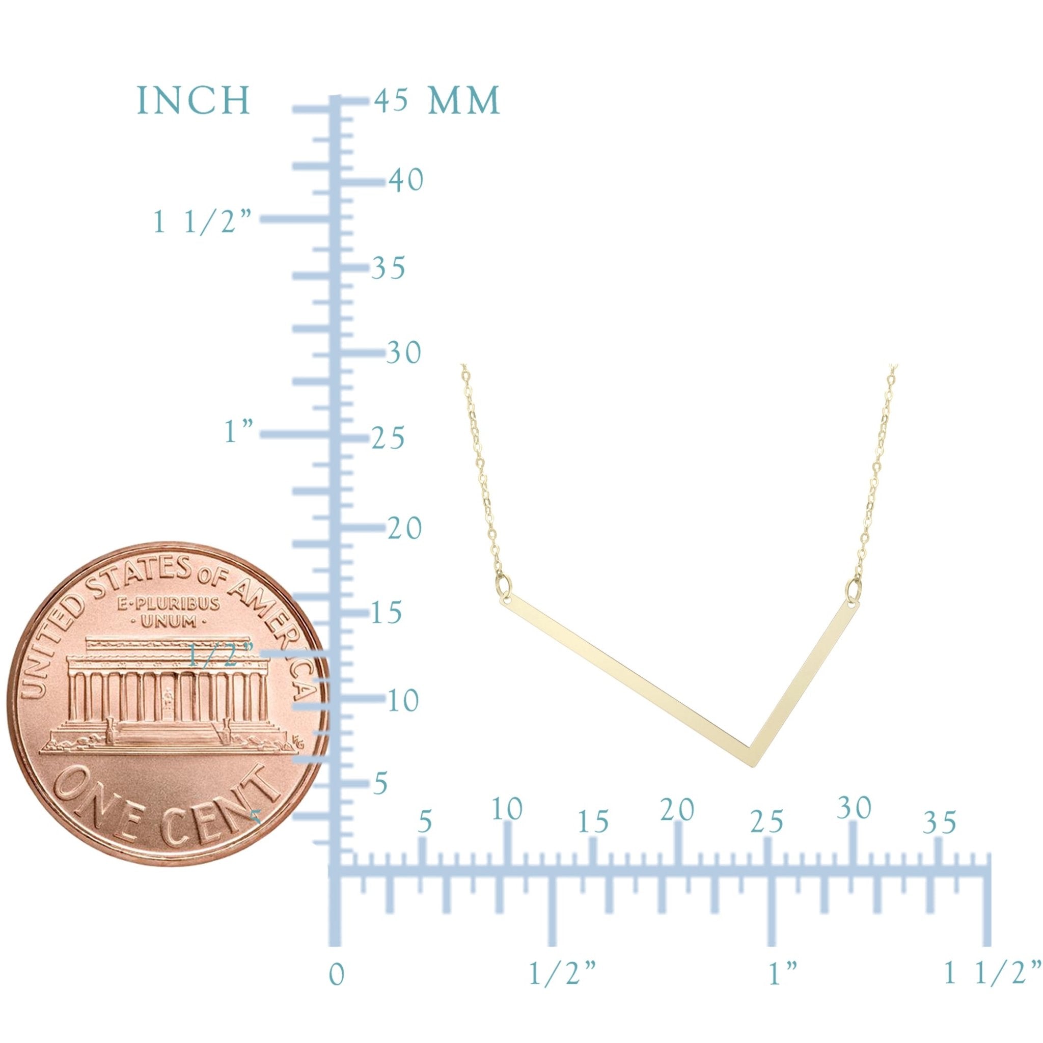 14k Yellow Gold Initial Letter Pendant Necklace, 18"