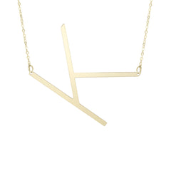 14k Yellow Gold Initial Letter Pendant Necklace, 18"