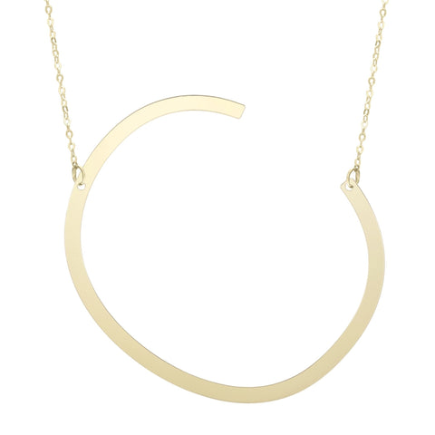 14k Yellow Gold Initial Letter Pendant Necklace, 18"