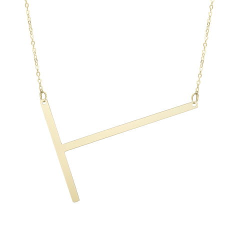14k Yellow Gold Initial Letter Pendant Necklace, 18"