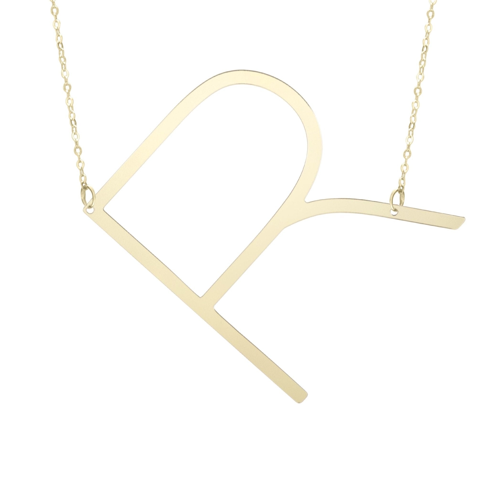 14k Yellow Gold Initial Letter Pendant Necklace, 18"