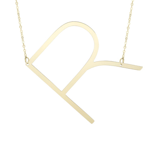 14k Yellow Gold Initial Letter Pendant Necklace, 18"