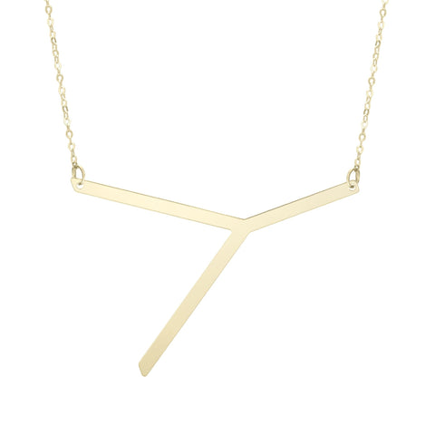 14k Yellow Gold Initial Letter Pendant Necklace, 18"