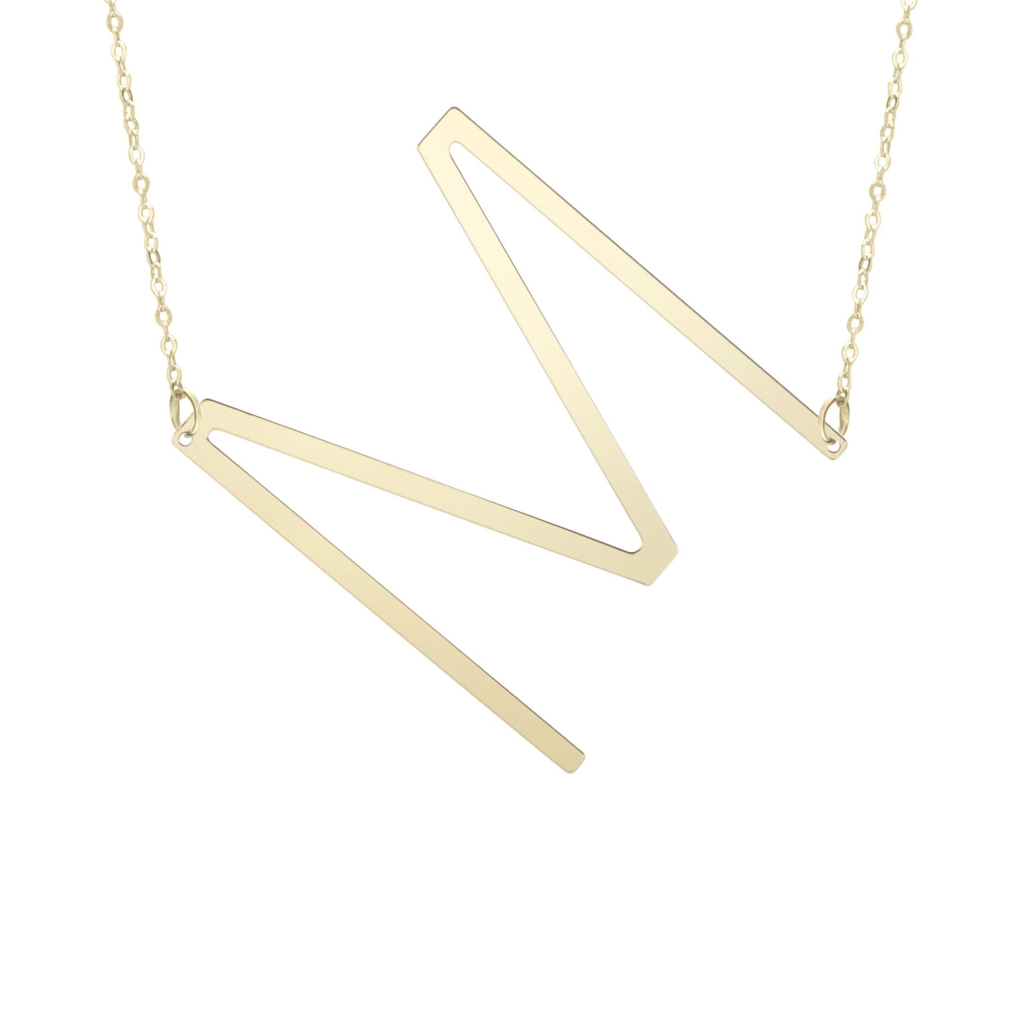 14k Yellow Gold Initial Letter Pendant Necklace, 18"