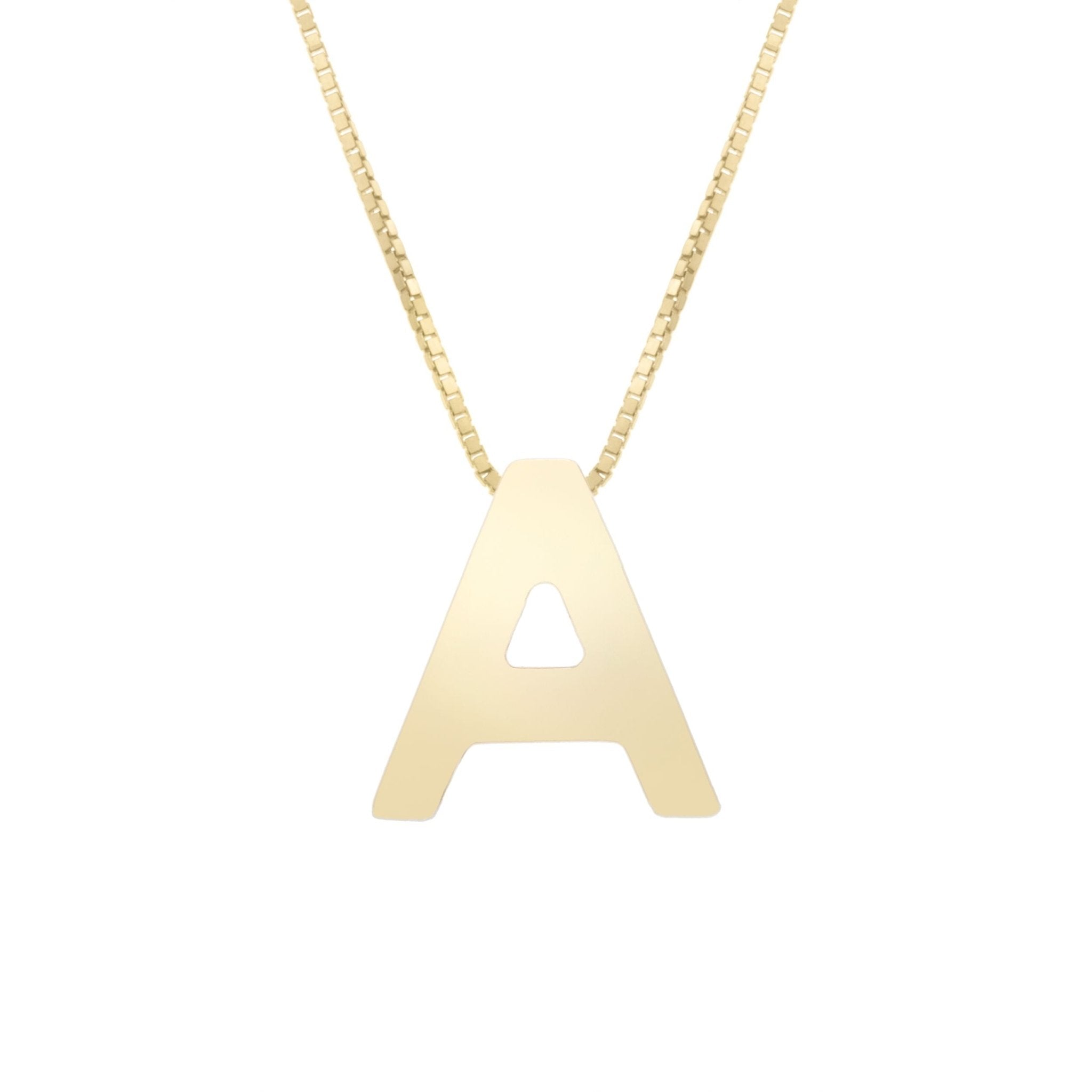 14k Yellow Gold Initial Letter Pendant Necklace, 18"
