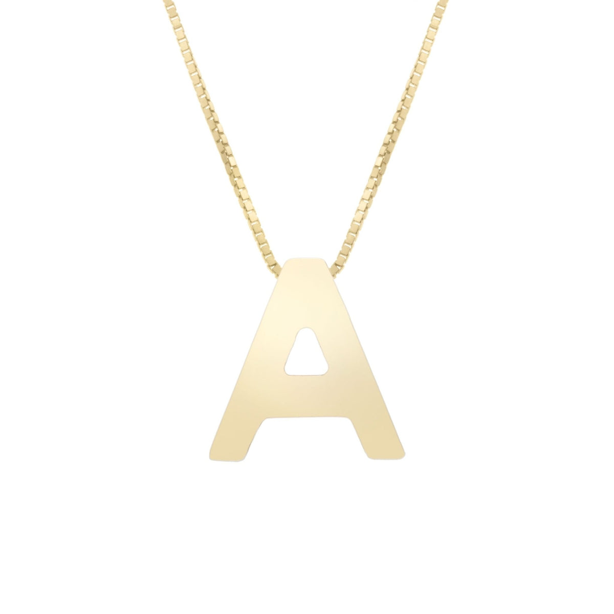 14k Yellow Gold Initial Letter Pendant Necklace, 18"