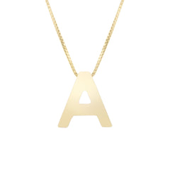 14k Yellow Gold Initial Letter Pendant Necklace, 18"