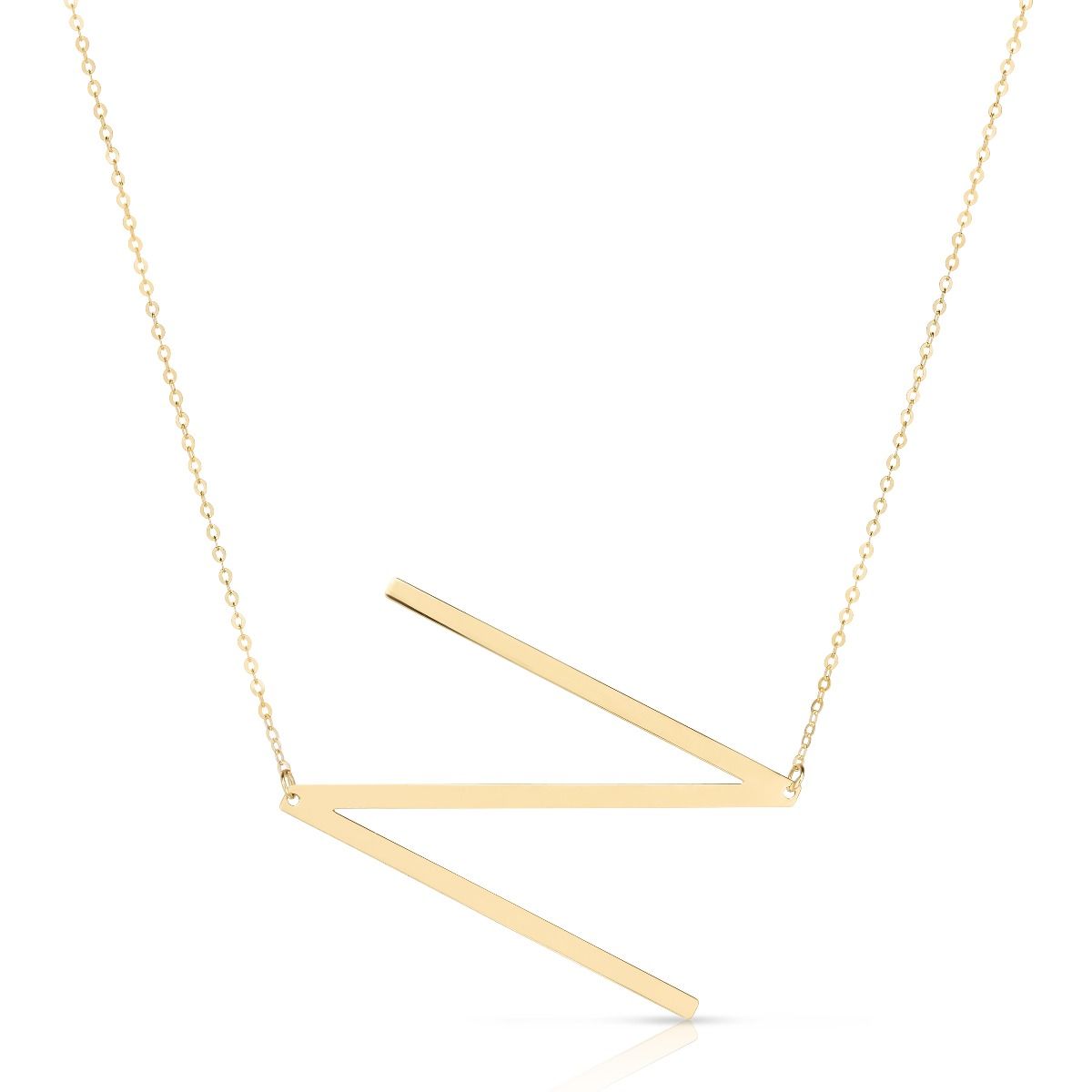 14k Yellow Gold Initial Letter Pendant Necklace, 18"