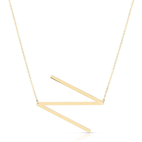 14k Yellow Gold Initial Letter Pendant Necklace, 18"