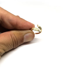14K Yellow Gold Leaf Adjustable Toe Ring 9mm