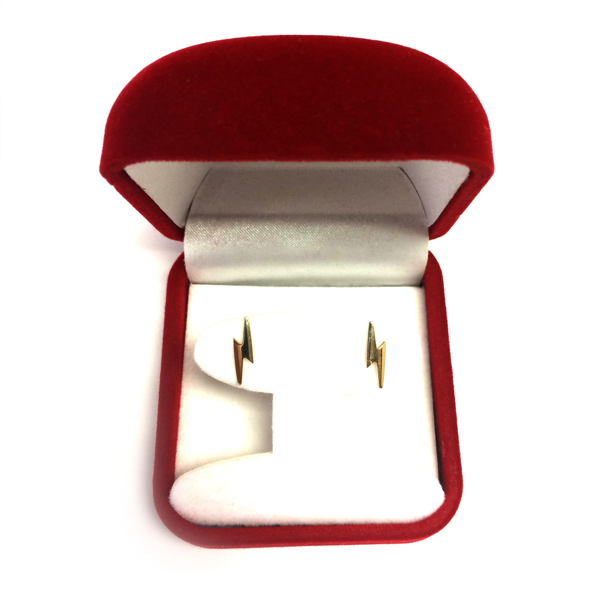 14k Yellow Gold Lighting Bold Stud Earrings - JewelryAffairs