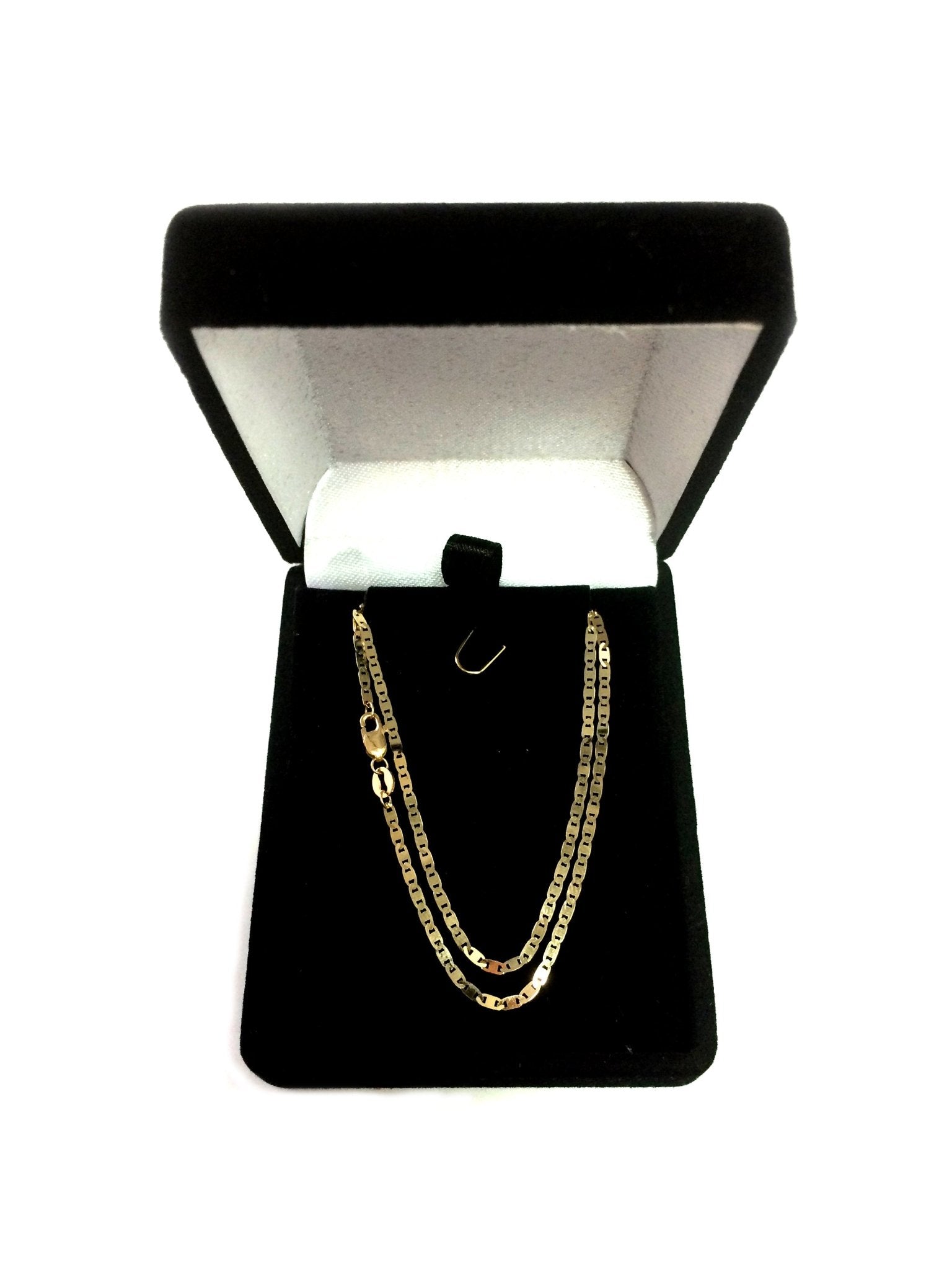 14k Yellow Gold Mariner Link Chain Bracelet, 1.7mm, 10" - JewelryAffairs