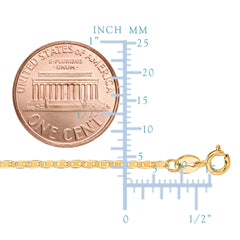 14k Yellow Gold Mariner Link Chain Necklace, 1.2mm - JewelryAffairs