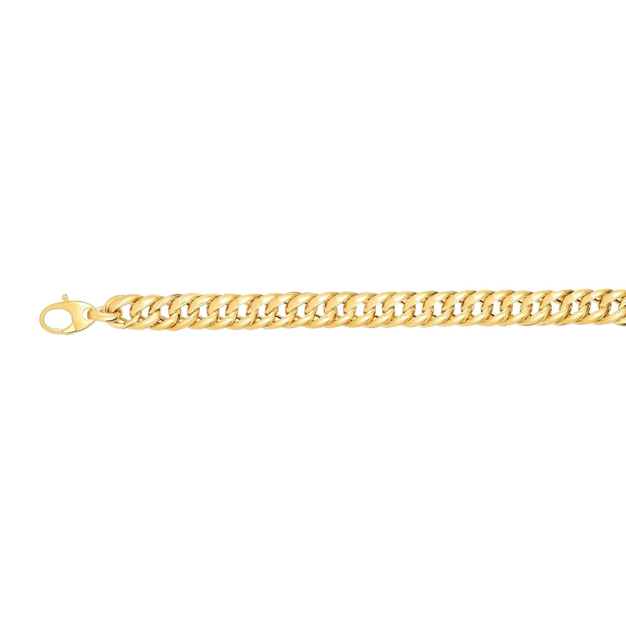 14k Yellow Gold Miami Cuban Link Bracelet, 7.75" - JewelryAffairs