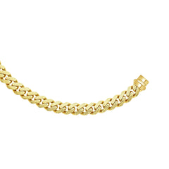 14k Yellow Gold Miami Cuban Link Pave Chain Necklace, Width 13.5mm, 24" - JewelryAffairs