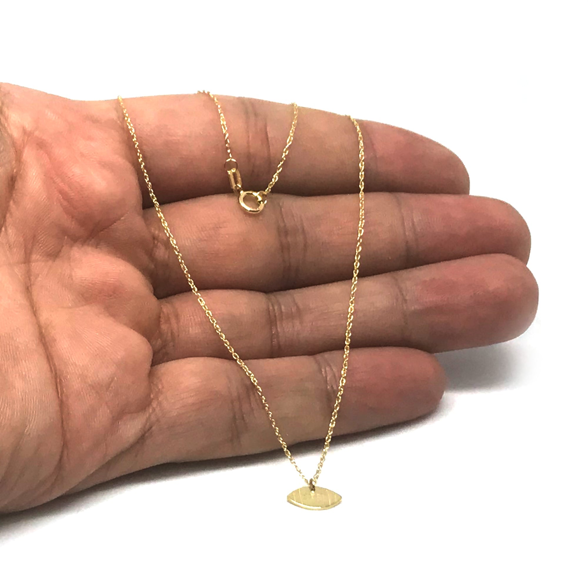 14K Yellow Gold Mini Football Necklace, 16" To 18" Adjustable - JewelryAffairs