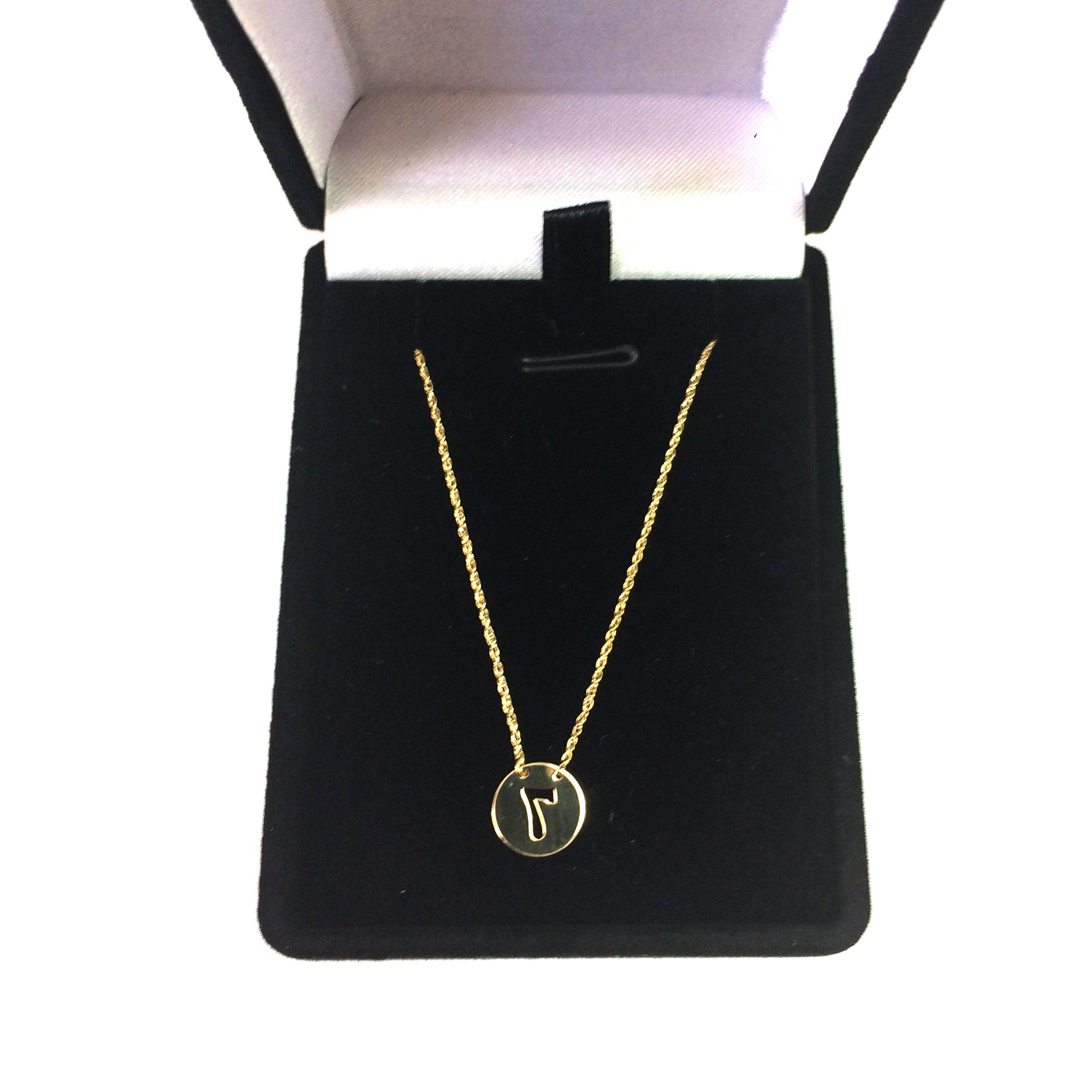 14K Yellow Gold Mini Lucky Number Seven Necklace, 16" To 18" Adjustable - JewelryAffairs