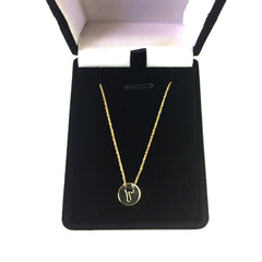 14K Yellow Gold Mini Lucky Number Seven Necklace, 16" To 18" Adjustable - JewelryAffairs