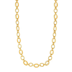 14k Yellow Gold Oval Link Chain Womens Necklace, 18"