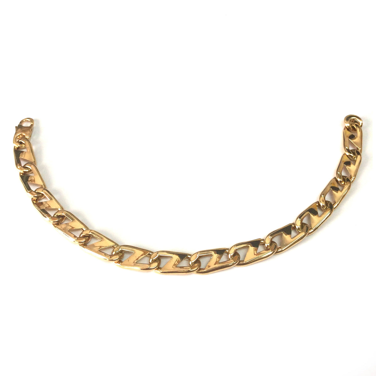 14k Yellow Gold Oval Mariner Link Mens Bracelet, 8.5" - JewelryAffairs