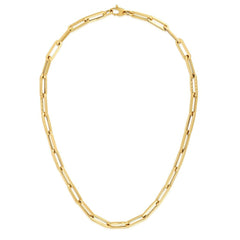 14k Yellow Gold Paperclip Chain Necklace, 6mm