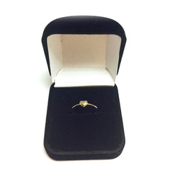 14K Yellow Gold Puffy Heart Ring, Size 7