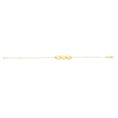 14k Yellow Gold Round Disc Charm Fancy Bracelet, 7" - JewelryAffairs