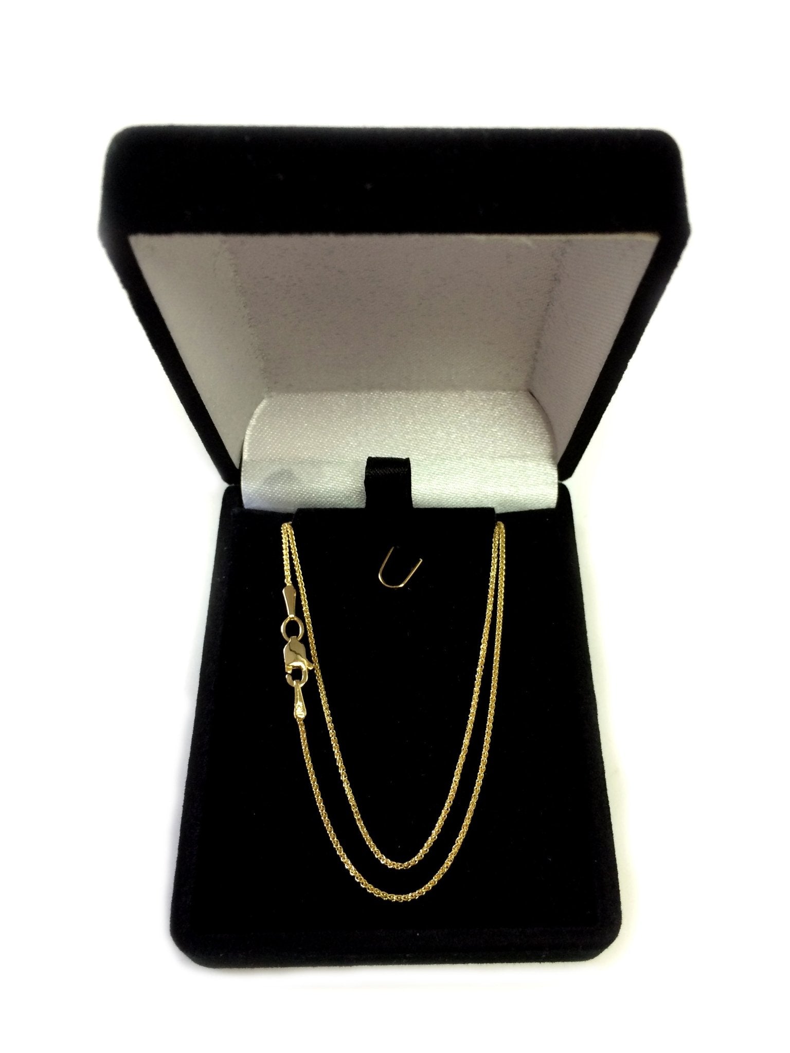 14k Yellow Gold Round Wheat Chain Necklace, 1.15mm - JewelryAffairs