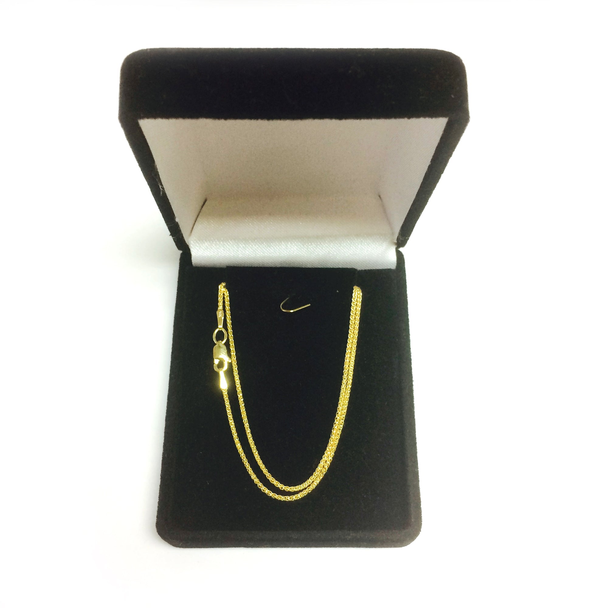14k Yellow Gold Round Wheat Chain Necklace, 1.2mm - JewelryAffairs