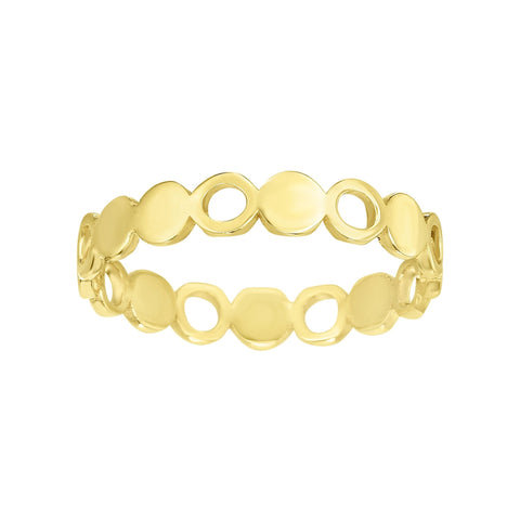 14k Yellow Gold Round Womens Band Ring, Size 7