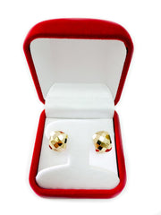 14k Yellow Gold Shiny Hammered Look Snuggable Earrings, 10 x 15mm