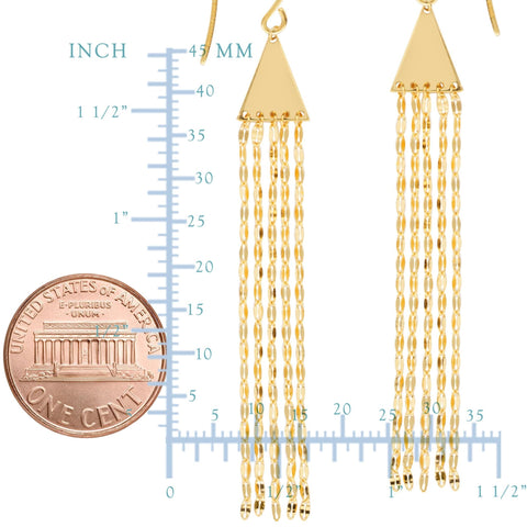 14K Yellow Gold Tassel Drop Earrings