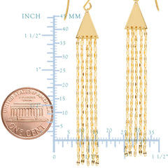 14K Yellow Gold Tassel Drop Earrings