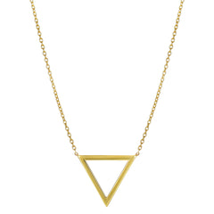 14k Yellow Gold Triangle Delta Symbol Pendant Necklace, 18" - JewelryAffairs
