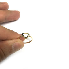 14K Yellow Gold Triangle Design Ring, Size 7 - JewelryAffairs